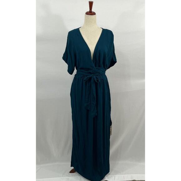 HAZEL & FOLK Sz M/L Teal Melody Maxi Dress NWT - Picture 2 of 13